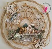 COURONNE A DECORER MDF 3 MM N°15 ROSACE