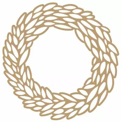 COURONNE FEUILLAGES A DECORER MDF 3 MM