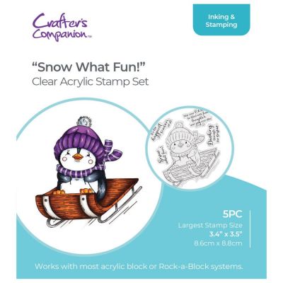Crafter\'s Companion Acrylic Clear Stamp 4\ X4\  Snow What Fun!