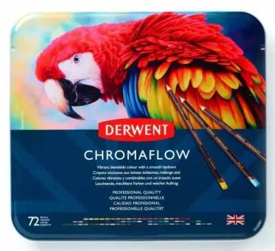 DERWENT - CHROMAFLOW - boite m�tal 72 crayons de couleurs