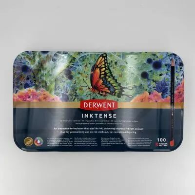 DERWENT - INKTENSE - bo�te m�tal 100 crayons base encre aquarellables