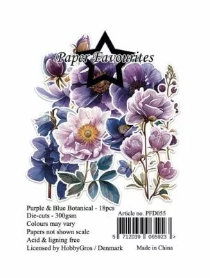 Die-Cuts A7 Purple & Blue Botanical (18pcs)