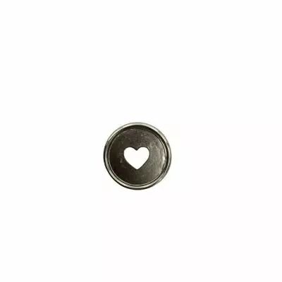 Disque de reliure en plastique 3,5 cm argent avec coeur