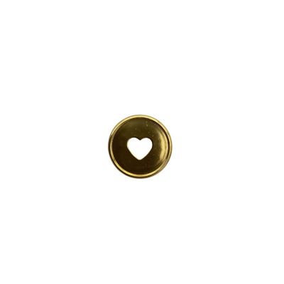 Disque de reliure en plastique 3,5 cm or avec coeur