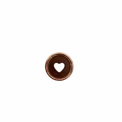 Disque de reliure en plastique 3,5 cm rose gold avec coeur