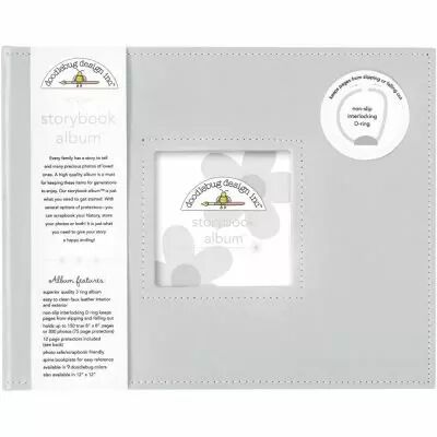 Doodlebug Storybook D-Ring Album 8\ X8\  Gray