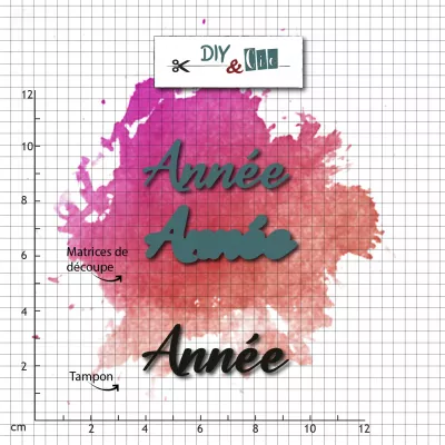 Duo die-tampon clear : Ann�e - DIY and Cie