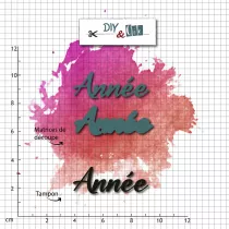 Duo die-tampon clear : Année - DIY and Cie