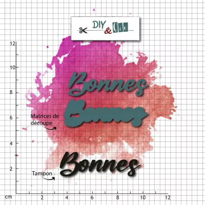Duo die-tampon clear : Bonnes - DIY and Cie