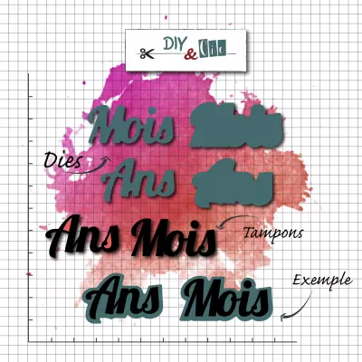 Duo die-tampon clear : Mois, Ans - DIY and Cie