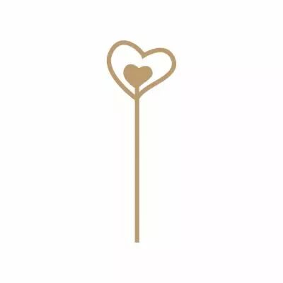 EMBELLISSEMENT BOIS COEUR SUR TIGE