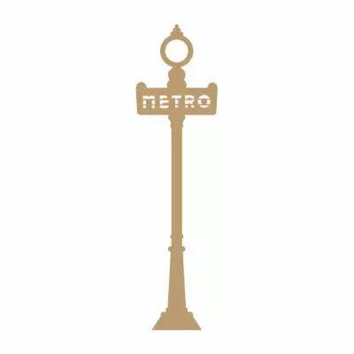 EMBELLISSEMENT BOIS PANCARTE METRO