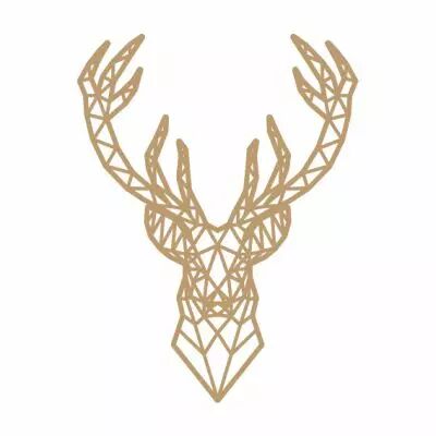 EMBELLISSEMENT BOIS TETE DE RENNE GRAPHIQUE