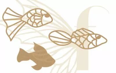 EMBELLISSEMENT EN BOIS - 2 POISSONS