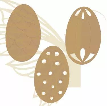 EMBELLISSEMENT EN BOIS - 3 OEUFS GRAVES