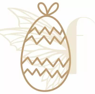 EMBELLISSEMENT EN BOIS - OEUF A RAYURES