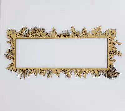 EMBELLISSEMENT EN BOIS FEUILLAGE - GRAND CADRE RECTANGLE