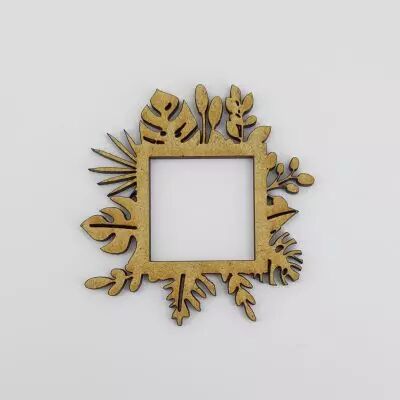 EMBELLISSEMENT EN BOIS FEUILLAGE - PETIT CADRE CARRE