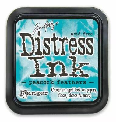 Encre Distress Ink turquoise Peacock feathers