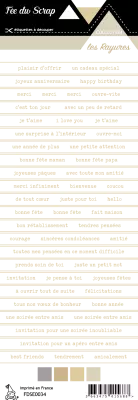�tiquette Carterie fond blanc �criture beige