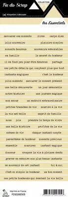 �tiquette les essentiels bande de mots beige