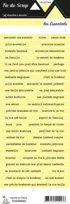 �tiquette les essentiels bande de mots jaune