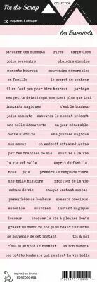 �tiquette les essentiels bande de mots rose pale