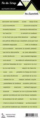 �tiquette les essentiels bande de mots vert pale