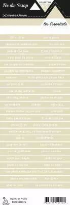 �tiquette les essentiels bandes de mots beige hivernal
