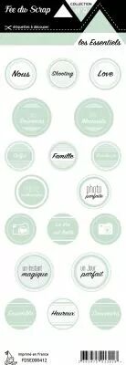 �tiquette les essentiels ronds menthe clair