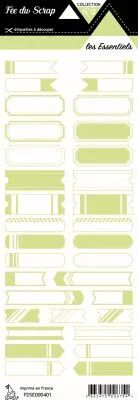 �tiquette les essentiels tickets vert pale