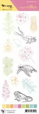 Etiquette un air antillais - illustrations plongeur