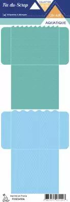 Etiquette un air aquatique - Pochettes bleue et vert d\'eau