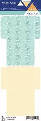 Etiquette un air aquatique - Pochettes turquoise et beige