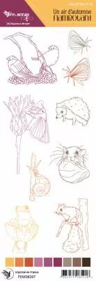 Etiquette un air d\'automne flamboyant  - illustrations animaux