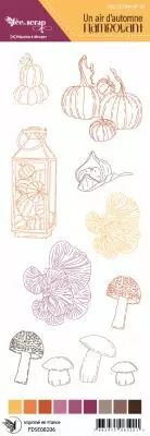 Etiquette un air d\'automne flamboyant  - illustrations champignons