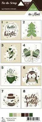 Etiquette un air de no�l - Chiffres de l\'avent 1 � 8