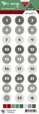 Etiquette un air de no�l - Chiffres de l\'avent ronds