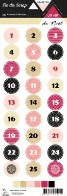 Etiquette un air de no�l 2018 - chiffres de l\'avent