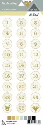 �tiquette un air de noel chiffres de l\'avent blanc et beige