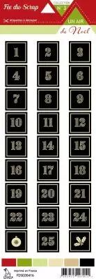 �tiquette un air de noel chiffres de l\'avent noir