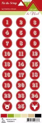 �tiquette un air de noel chiffres de l\'avent rouge