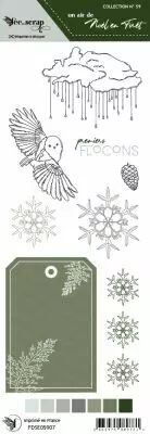 Etiquette un air de no�l en for�t - flocons