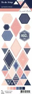 Etiquette un air de no�l �toil� - Losanges et hexagones
