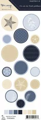 Etiquette un air de no�l p�tillant - ronds � motifs