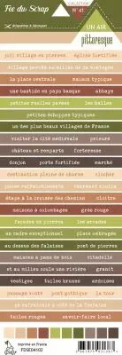 Etiquette un air de pittoresque - Bandes de mots multicolores