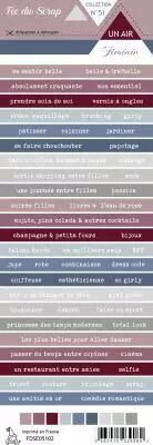 Etiquette un air f�minin - Bandes de mots f�minin