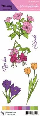 Etiquette un air hollandais  - illustrations fleurs
