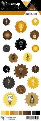 Etiquette un air industriel - Ecrous avec ampoules