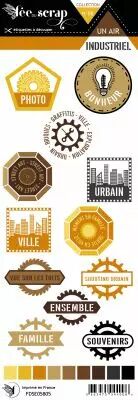 Etiquette un air industriel - Formes avec �criture